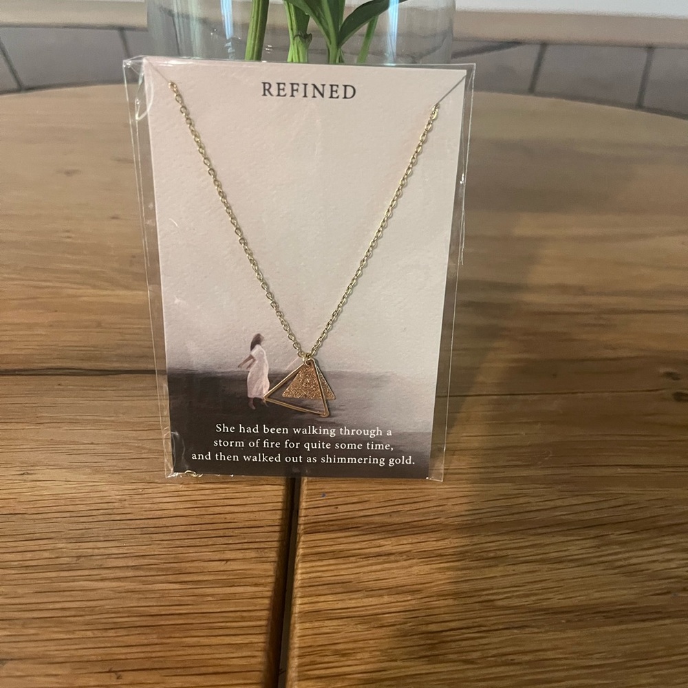 Gold Triangle Pendant Necklace